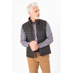gilet sans manches marron en coton