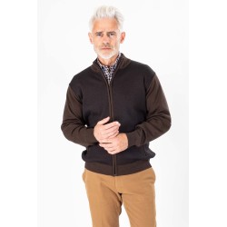 gilet marron en laine mélangée