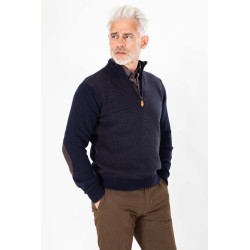 Pull col camionneur marine zippé