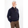 Pull col camionneur marine zippé