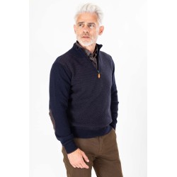 Pull col camionneur marine coupe droite