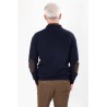 Pull col camionneur marine avec motifs coudes