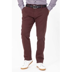 chino prune en coton mélangé