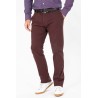 pantalon coupe ajustée prune en coton mélangé