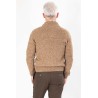 Pull col boutonné beige coupe droite