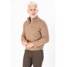 Pull col boutonné beige