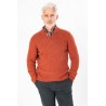 Pull col boutonné orange