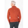 Pull col boutonné orange