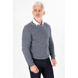 Pull col roulotté  rayé marine un allié pour l'hiver