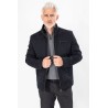 Blouson matelassé bi-matière marine