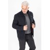 Blouson matelassé bi-matière marine poches zippées