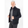 Blouson matelassé bi-matière marine avec ecusson bayard sur la manche