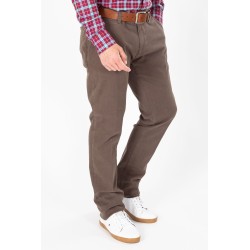Chino taupe en coton stretch
