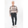 Chino vert en coton stretch pour une tenue automnale