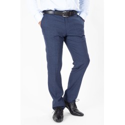 Pantalon marine effet chiné