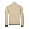 Pull col camionneur beige en laine mélangée coupe droite