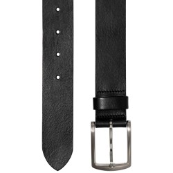 Ceinture en cuir noir boucle métal