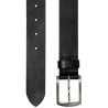 Ceinture en cuir noir boucle métal