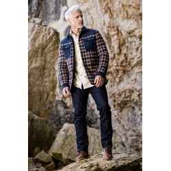 Surveste bi-matière à carreaux pour un look casual