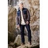 Surveste bi-matière à carreaux pour un look casual