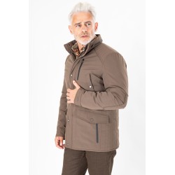 Parka multipoches beige foncé