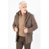 Parka multipoches beige foncé poignets à 2 pressions