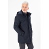 Parka marine à capuche col montant