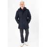 Parka marine à capuche à fermeture zippée