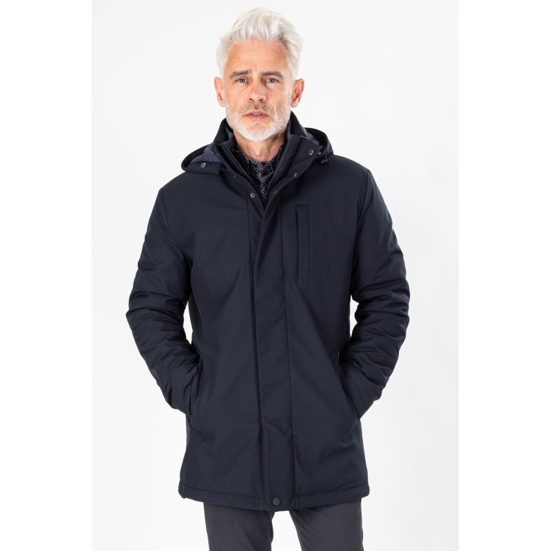 parka capuche homme bleu marine