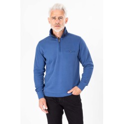 sweat en coton bleu coupe droite