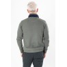 sweat kaki col zip en coton