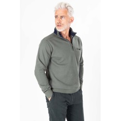 sweat kaki en coton coupe droite