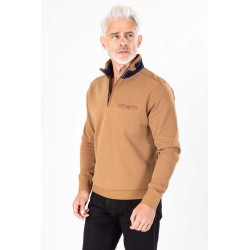 sweat en coton couleur marron coupe droite