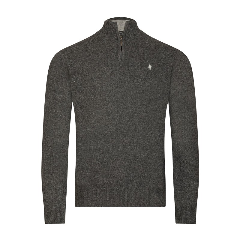 Pull col camionneur anthracite en laine d'agneau