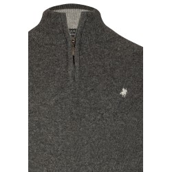 Pull col camionneur anthracite en laine d'agneau