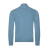 Pull col camionneur bleu en laine d'agneau coupe régulière