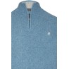 Pull col camionneur bleu zippé côtelé