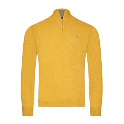 Pull col camionneur jaune en laine d'agneau