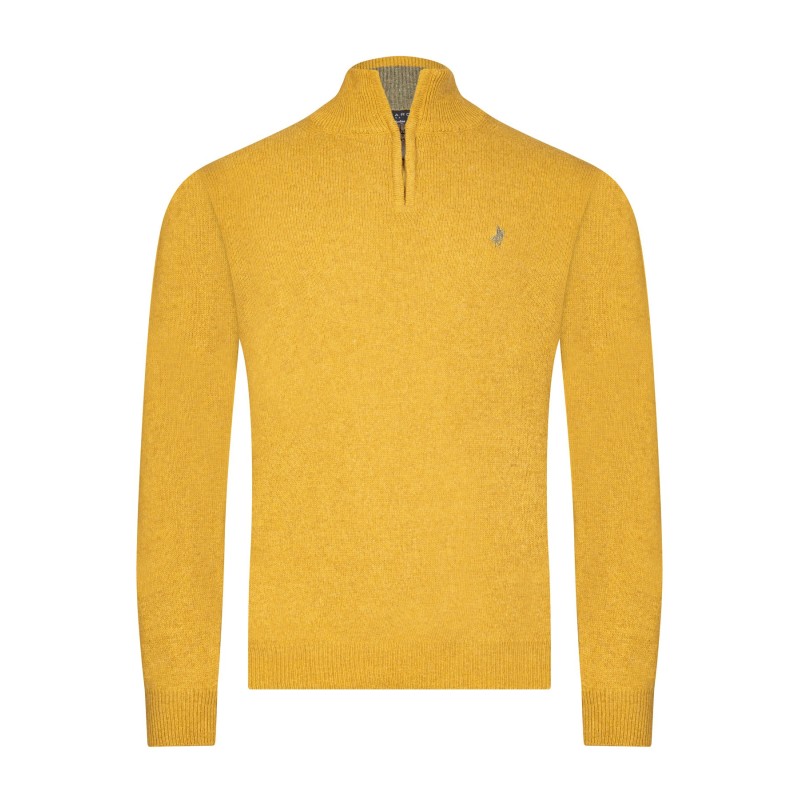 Pull col camionneur jaune en laine d'agneau