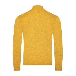 Pull col camionneur jaune en laine d'agneau coupe confort
