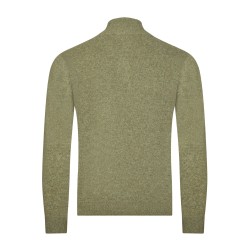 Pull col camionneur kaki en laine d'agneau coupe droite