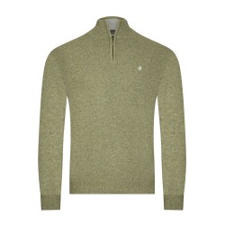 Pull col camionneur kaki en laine d'agneau