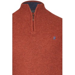 Pull col camionneur rouge en laine d'agneau