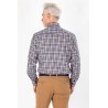 Chemise à carreaux marine coupe ajustée aux finitions soignées