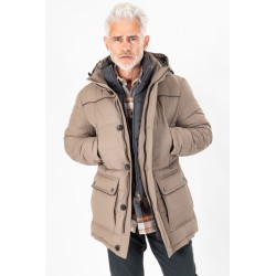 Parka multipoches beige en polyester