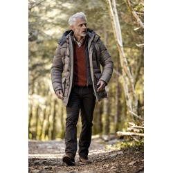 Parka multipoches beige idéal pour les sorties en nature
