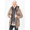 Parka multipoches beige avec parmenture col amovible
