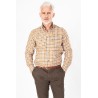 Chemise à carreaux camel col boutonné