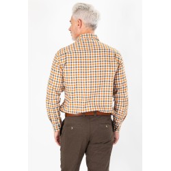 Chemise à carreaux camel coupe régulière