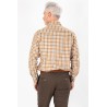 Chemise à carreaux camel coupe régulière